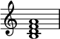 {
\override Score.TimeSignature #'stencil = ##f
\relative c' {
\clef treble
\time 4/4
<b d f a>1
} }
