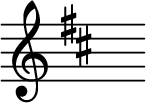 { \magnifyStaff #2 \omit Score.TimeSignature \key d \major s^"" }