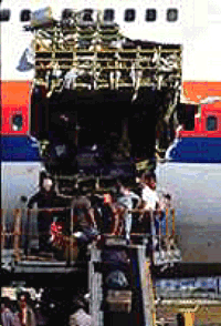 The massive hole in the fuselage