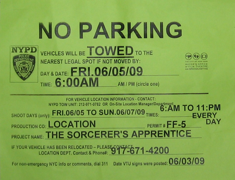 File:FilmLocationTemporaryNoParkingSign060709.JPG