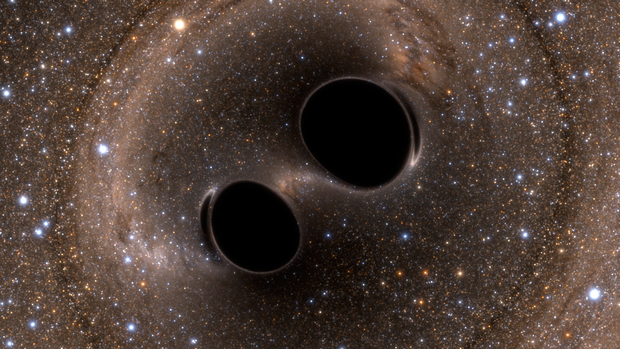 File:Black hole collision and merger releasing gravitational waves.jpg