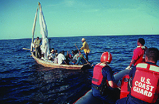 File:U.S. Coast Guard intercepting Haitian refugees.GIF
