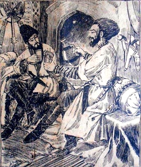 File:Khalil-Bek Musayasul. Umma Khan of Avary hosting the Georgian prince Alexander.jpg