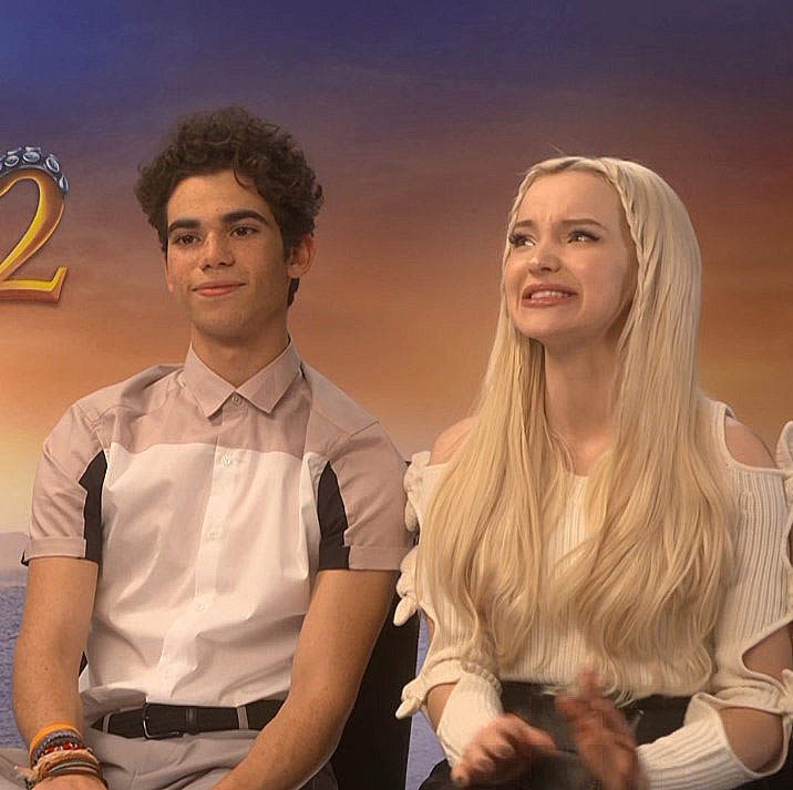 File:Dove Cameron and Cameron Boyce talking about Descendants 2.jpg