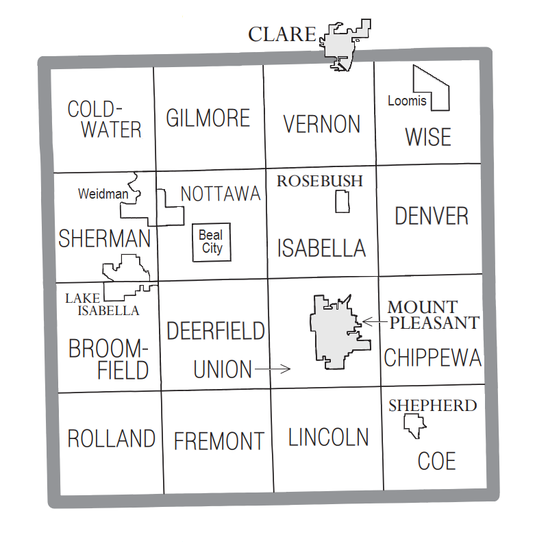 File:Isabella County, MI census map.png