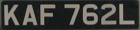 File:United Kingdom license plate KAF 762L 1963.jpg