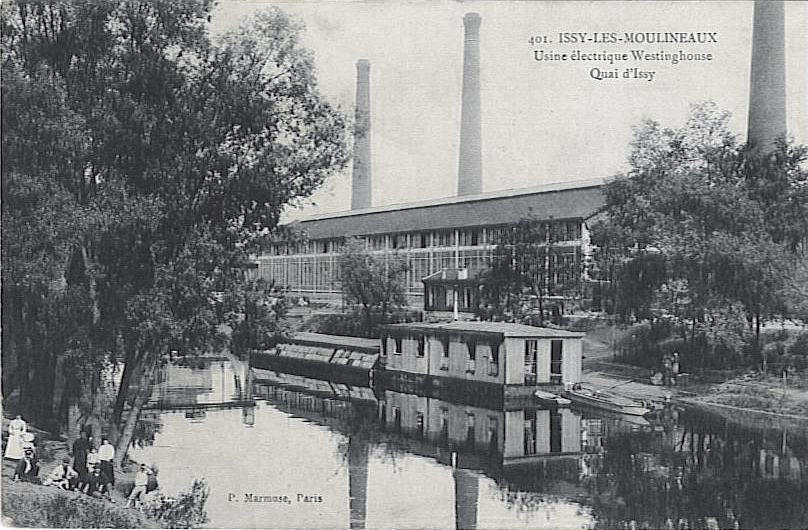 File:Usine Electrique Westinghouse, quai d'Issy, Issy-les-Moulineaux, postcard circulated 1909.jpg