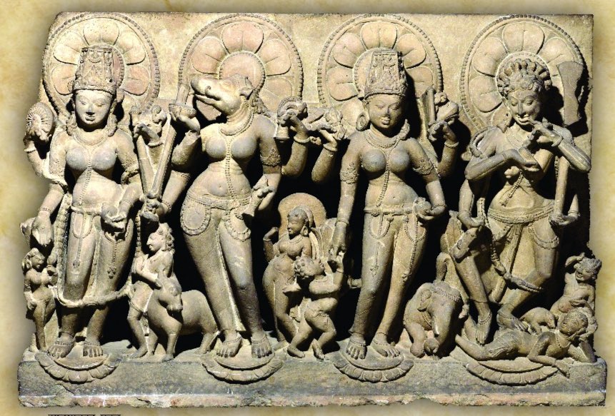 File:A panel depicting the Saptamatrikas , Kannauj,9th-10 century, Pratihara dynasty.jpg