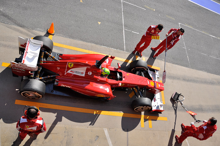File:F1 2012 Barcelona test - Ferrari pit.jpg