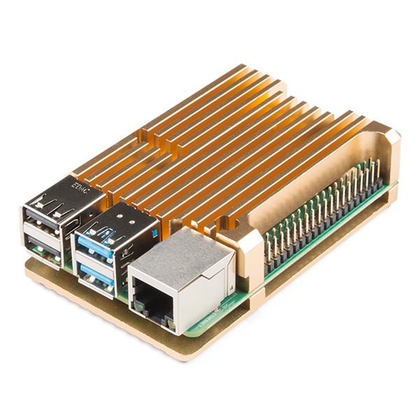File:Aluminum Heatsink Case for Raspberry Pi 4 - Gold.jpg