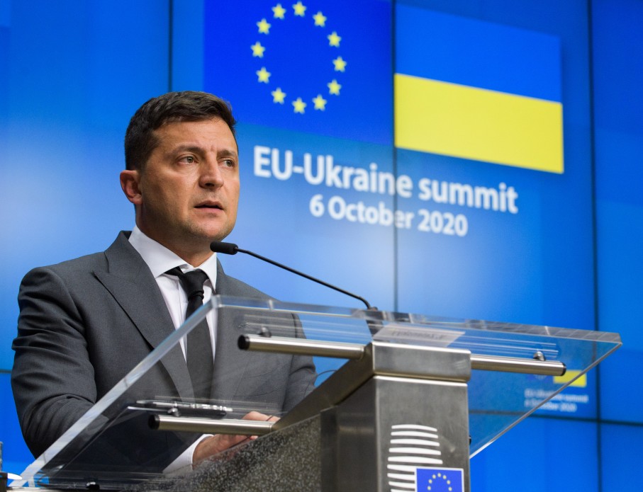 File:Volodymyr Zelenskyy speaks at the EU-Ukraine summit, 6 October 2020.jpg