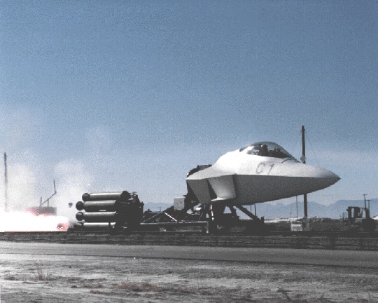 File:F-22 Forebody on MASE sled.jpg