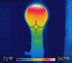 Infrared-thermal image of a light bulb