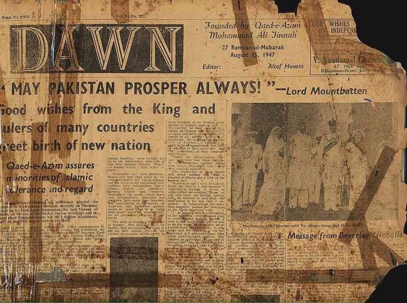 File:Issue of Dawn newspaper published from Karachi on 15th August.jpg