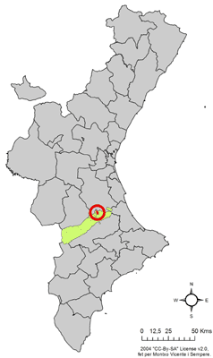 File:Localització de la Llosa de Ranes respecte del País Valencià.png