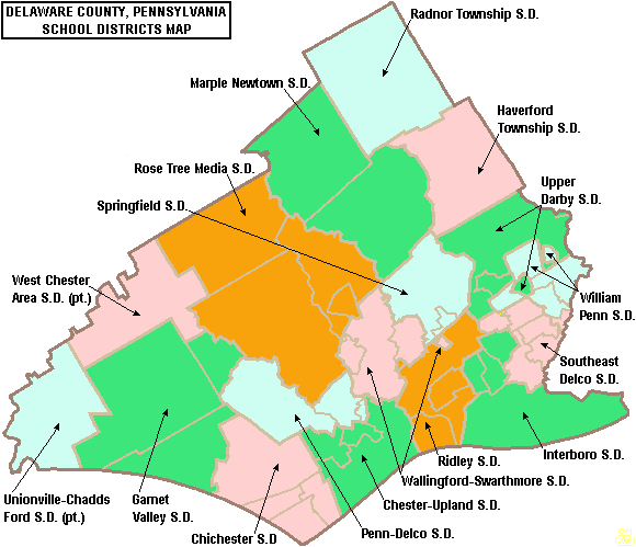 File:Map of Delaware County Pennsylvania School Districts.png