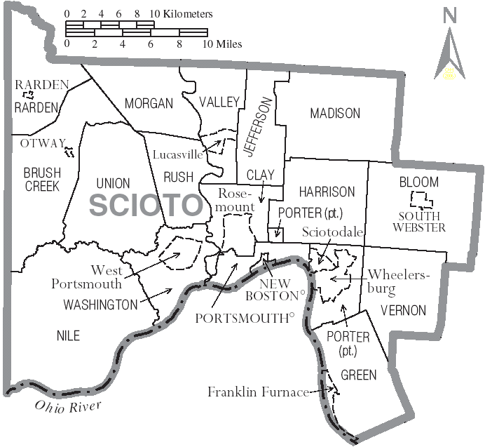 File:Map of Scioto County Ohio With Municipal and Township Labels.PNG