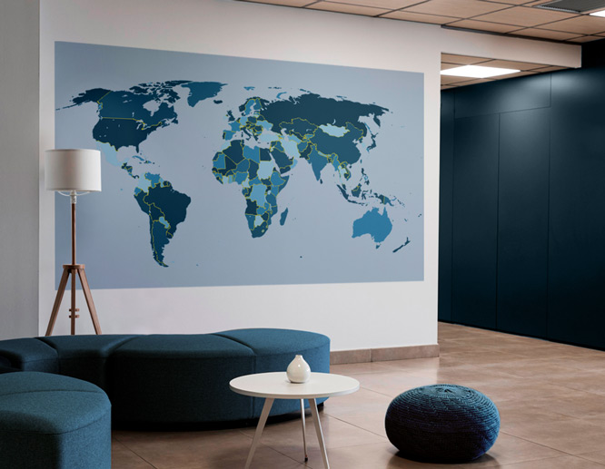 File:World Map Wall Decal in Modern Office.jpg