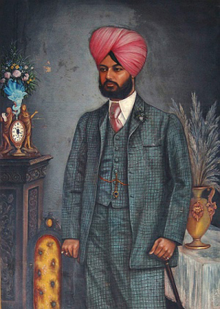 File:Oil painting of Balbir Singh of Faridkot State wearing full European dress.jpg