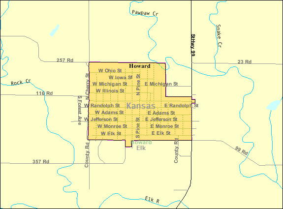 File:Detailed map of Howard, Kansas.png