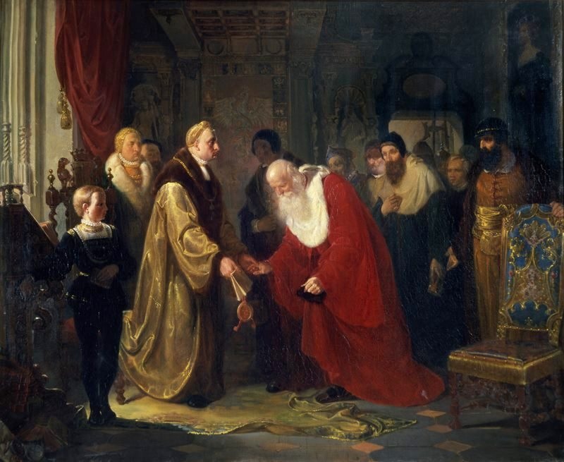 File:Zygmunt I nadaje szlachectwo profesorom Uniwersytetu Jagiellońskiego.jpg