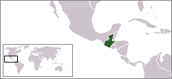 Locator map for Guatemala