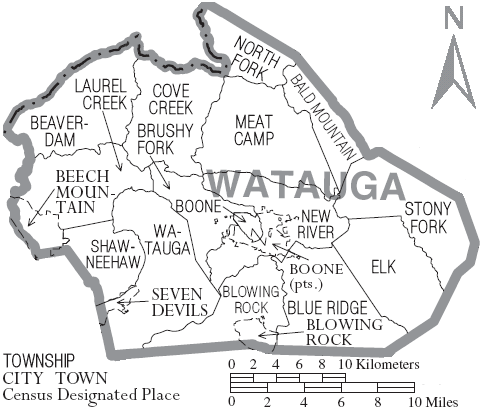 File:Map of Watauga County North Carolina With Municipal and Township Labels.PNG