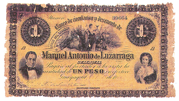 File:Billete de 1 peso, Archivo Histórico Casa de Luzárraga.png