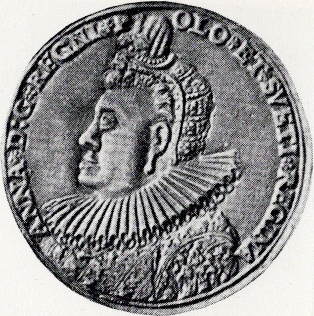 File:Anne of Poland & Sweden (1592) c 1595 coin.jpg