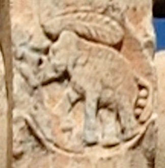 File:Sanchi Stupa 1 Ballustrade Elephant with branch.jpg