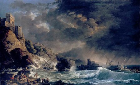 File:Carlo Bonavia's oil painting 'Storm off Rocky Coast'.jpg