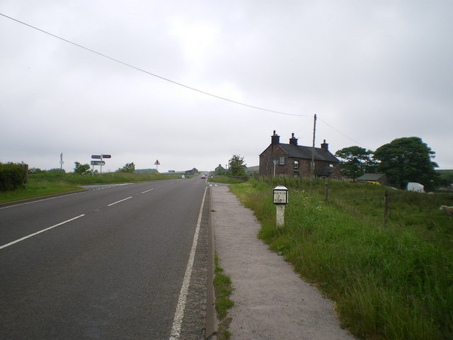 File:The Stake Gutter milepost in its setting - geograph.org.uk - 1381411.jpg