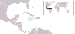Locator map for Jamaica