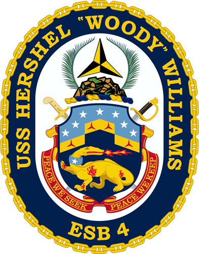 File:USS Hershel "Woody" Williams (ESB-4) Crest.png