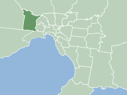 Map of Melbourne showing City of Brimbank