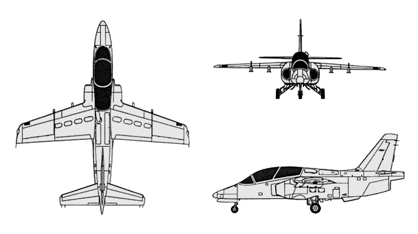 File:Aermacchi S-211 3-view line drawing.png
