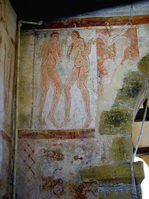 File:Hardham Church interior, Adam and Eve - geograph.org.uk - 439402.jpg