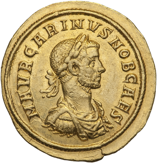 File:INC-3034-a Ауреус. Карин. Ок. 282 г. (аверс).png