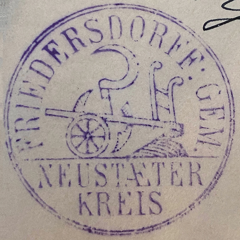 File:Gemeindesiegel Friedersdorf, Neustädter Kreis - Pieczęć Biedrzychowice, Powiat Prudnicki (1902).jpg