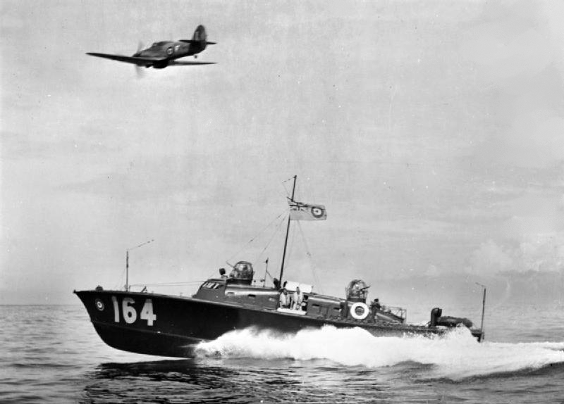 File:HSL 164 with RAF Hurricane off Colombo c1943.jpg