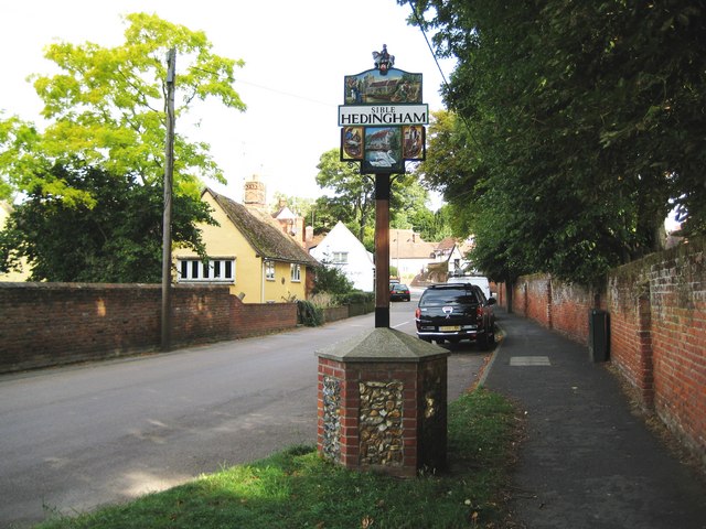 File:Sible Hedingham, Village sign - geograph.org.uk - 1466810.jpg