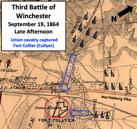 old map showing troop positions in a battle.