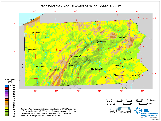 File:Pennsylvania Wind Resource Map 80m wind map.PNG