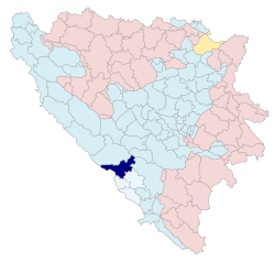 Location of Posušje in Bosnia and Herzegovina