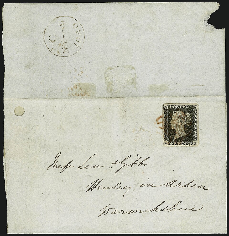 File:Stamp GB-Penny Black first day cover.jpg