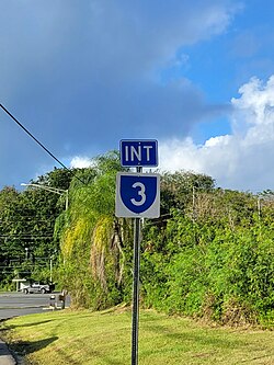 PR-186 north approaching PR-3 junction in Guzmán Abajo, Río Grande