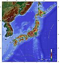 Image 78A topographic map of Japan (from Geography of Japan)
