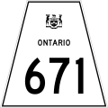 Highway 671 marker