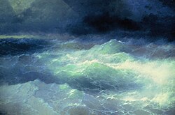 painting of whitecaps on the sea