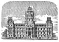 Montréal Hôtel de Ville (original design). Rebuilt after 1922 fire in the Beaux-Arts style
